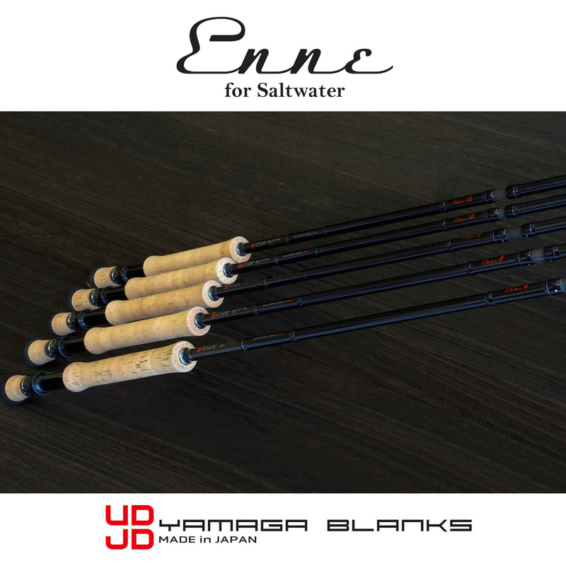 Load image into Gallery viewer, The YAMAGA ENNE family of premium saltwater fly rods, showcasing the complete range of models designed for various saltwater fishing applications
