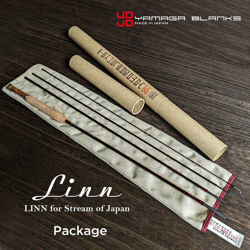 Load image into Gallery viewer, YAMAGA LINN fly rod displayed with protective rod sock and environmentally friendly rod tube, showing complete premium packaging
